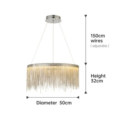 Led Ceiling Chandelier Gold Chains with Remote