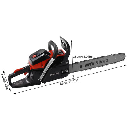 18In Gasoline Chainsaw，2.2Kw High Power  2-Stroke 58CC