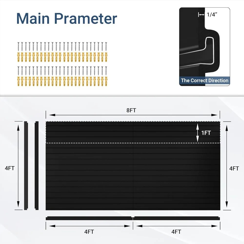 Innovative design-Slatwall Panel 8 FT x 4 FT, Interlocking Slat Wall Paneling,