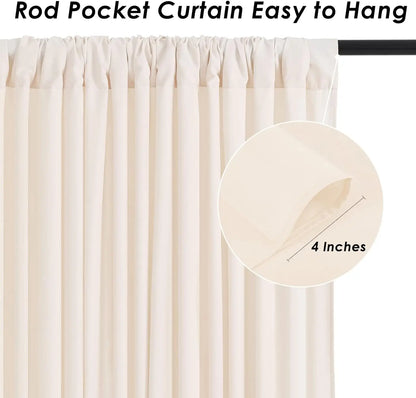 (8-10 Panels) 5ft x 10ft Ivory Backdrop Curtains
