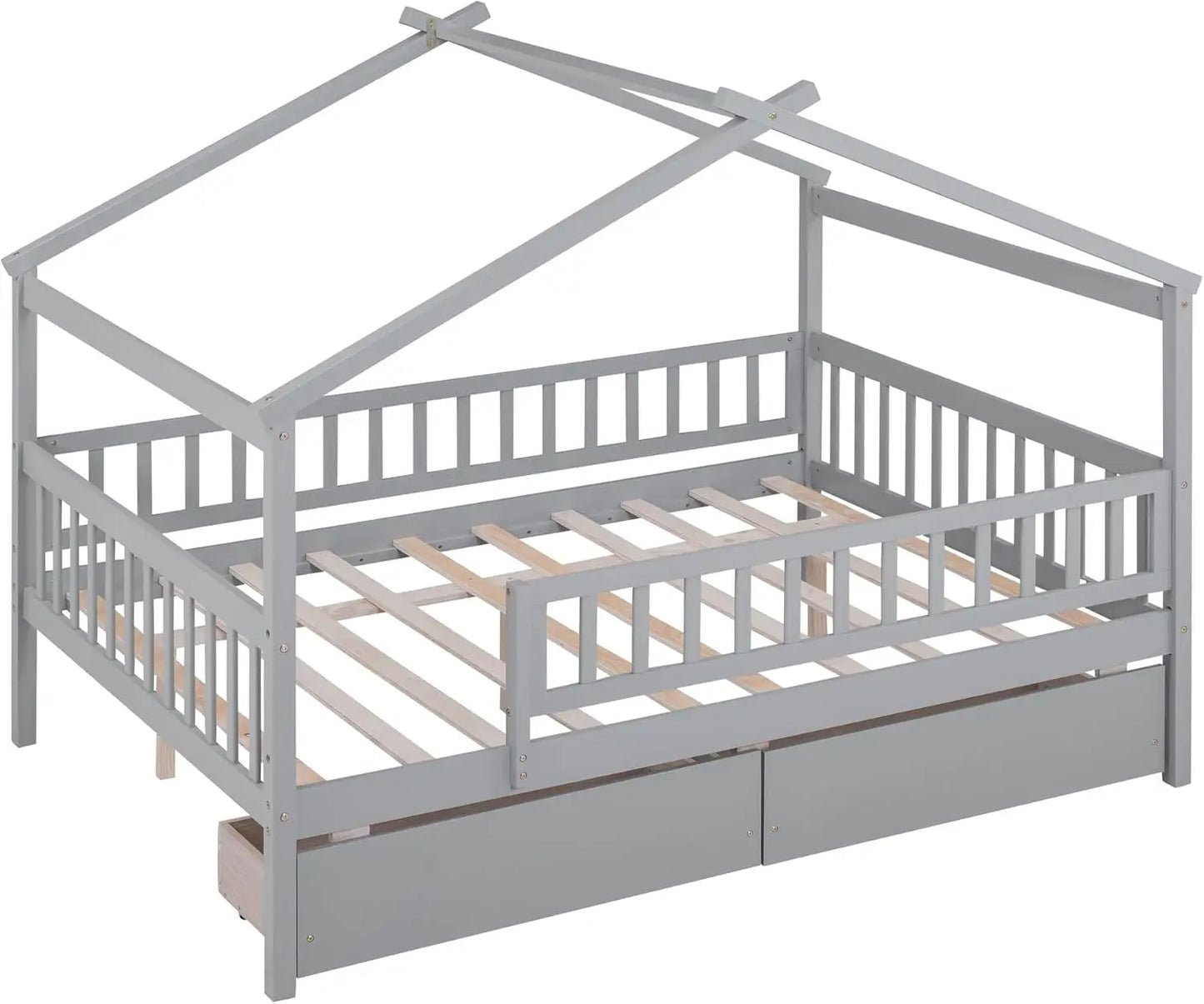 Full House Bed with 2 Drawers, Wooden