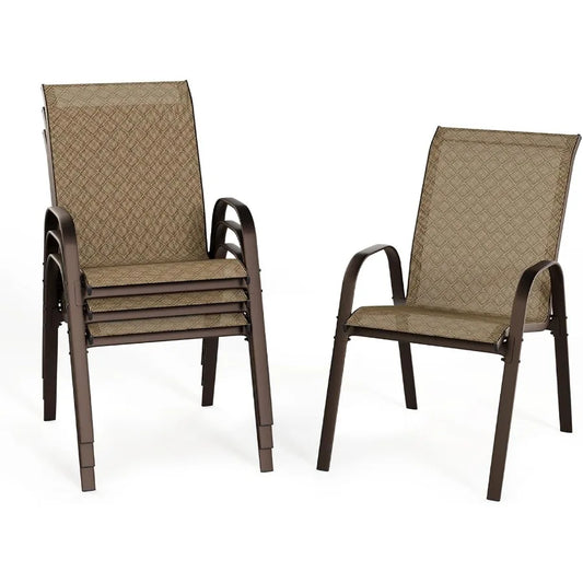 Patio Chairs Set of 4 with Armrests