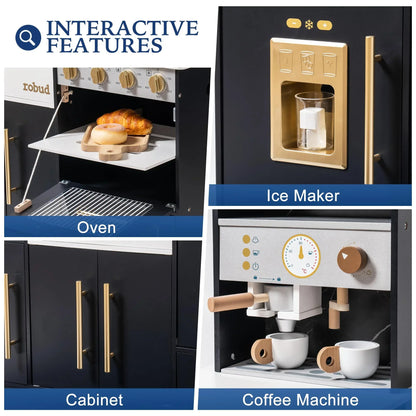 Play Kitchen Wooden with Wash basin Cookware Accessories