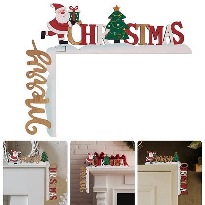 1PC DIY Wooden Door Frame Ornament Christmas Door Corner Frame ps
