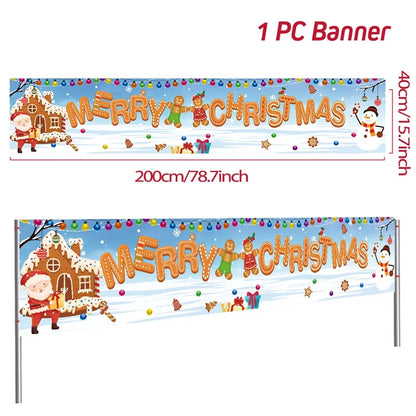Christmas Outdoor Banner Merry Christmas Decorations