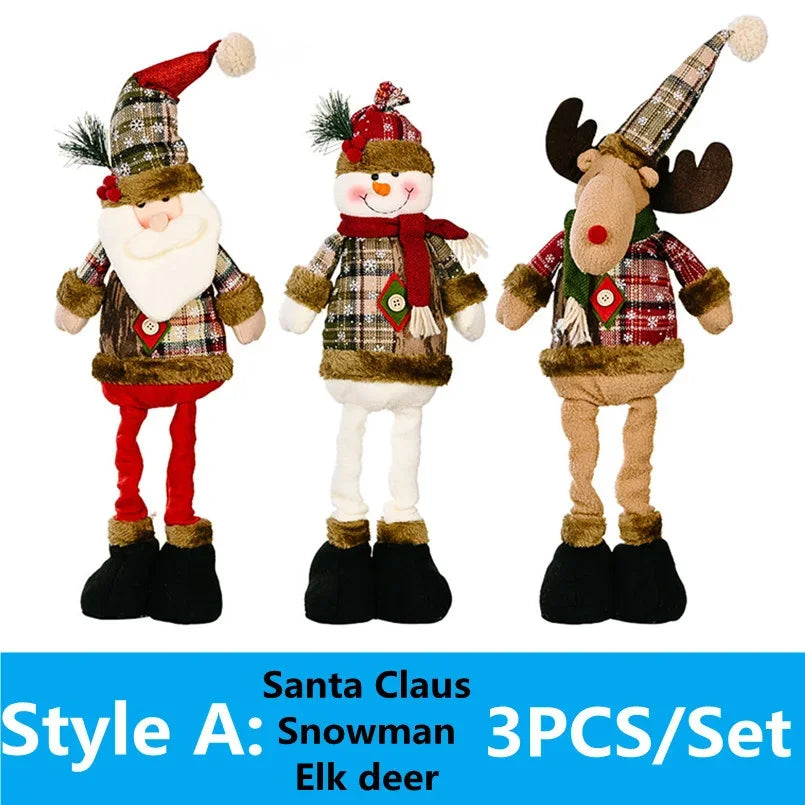 Christmas Dolls Reindeer Snowman Santa Claus