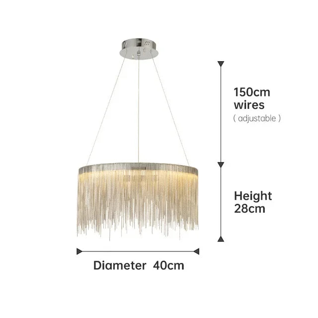 Led Ceiling Chandelier Gold Chains with Remote
