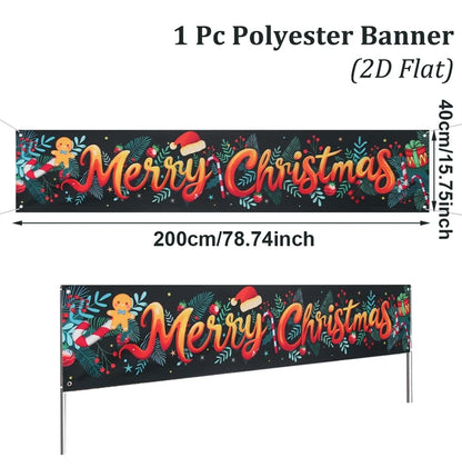 Christmas Outdoor Banner Merry Christmas Decorations