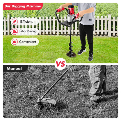1500W Electric Post Hole Digger with 4inch Dril Earth Auger