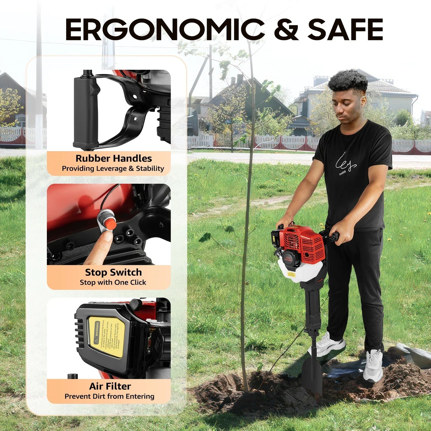 Gasoline Powered Tree Digger Machine | 2-Stroke Single Cylinder Engine