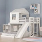 Twin Size Bunk Bed with Slide, Loft Bed Design, Playhouse