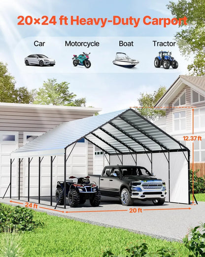 20x24 ft Heavy Duty Metal Carport