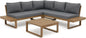 4 Piece Acacia Wood L-Shaped Outdoor Sectional with Coffee Table