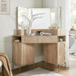 48'' Fluted Makeup Vanity Desk with HD Triple Mirror and Lights