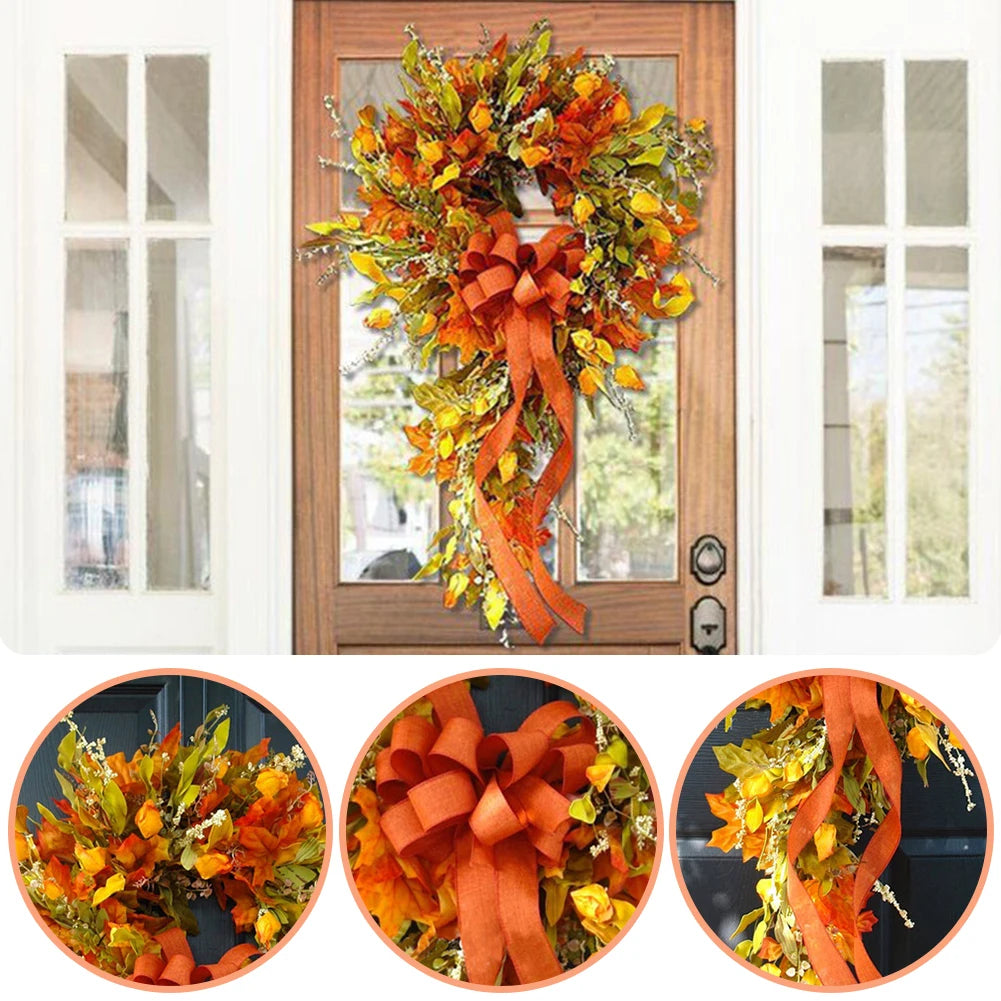 Thanksgiving Farmhouse Wreath Autumn Scene Decor