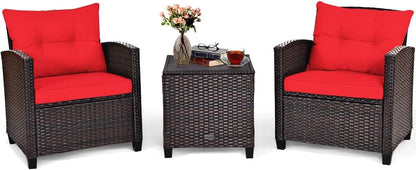 3pcs patio furniture set, rattan wicker