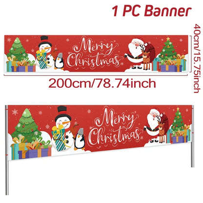 Christmas Outdoor Banner Merry Christmas Decorations