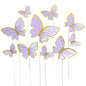 10/50pcs Butterfly Cake Toppers, Elegant Purple & Pink Paper Decorations