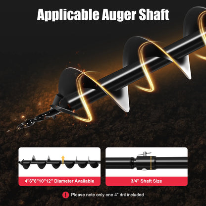 1500W Electric Post Hole Digger with 4inch Dril Earth Auger