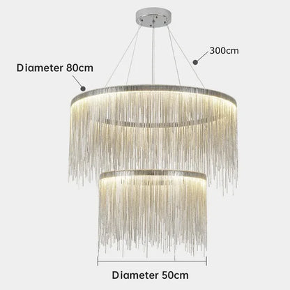 Led Ceiling Chandelier Gold Chains with Remote