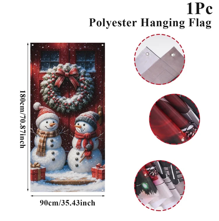 Christmas Hanging Flag Santa Claus Door Banner