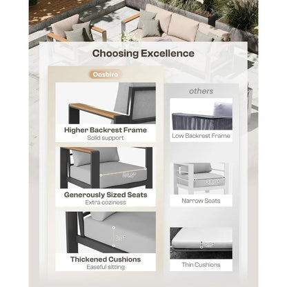 4 Piece Patio Furniture Set with Coffee Table