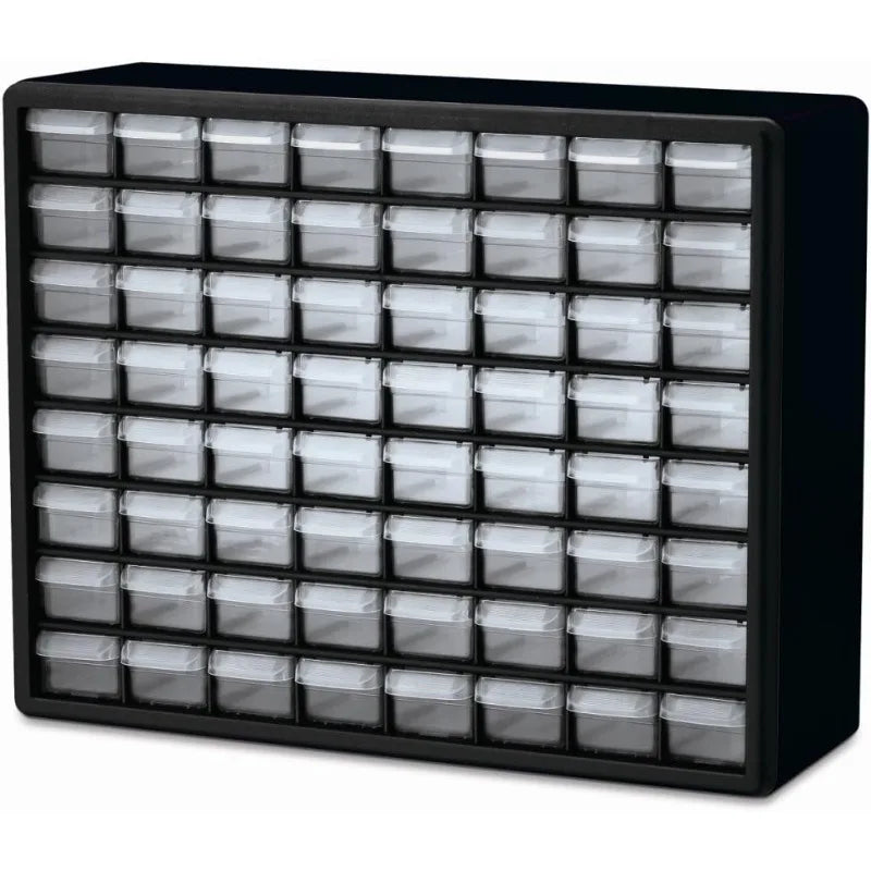 64-Drawer Plastic Drawer Storage Cabinet for Garage Organization