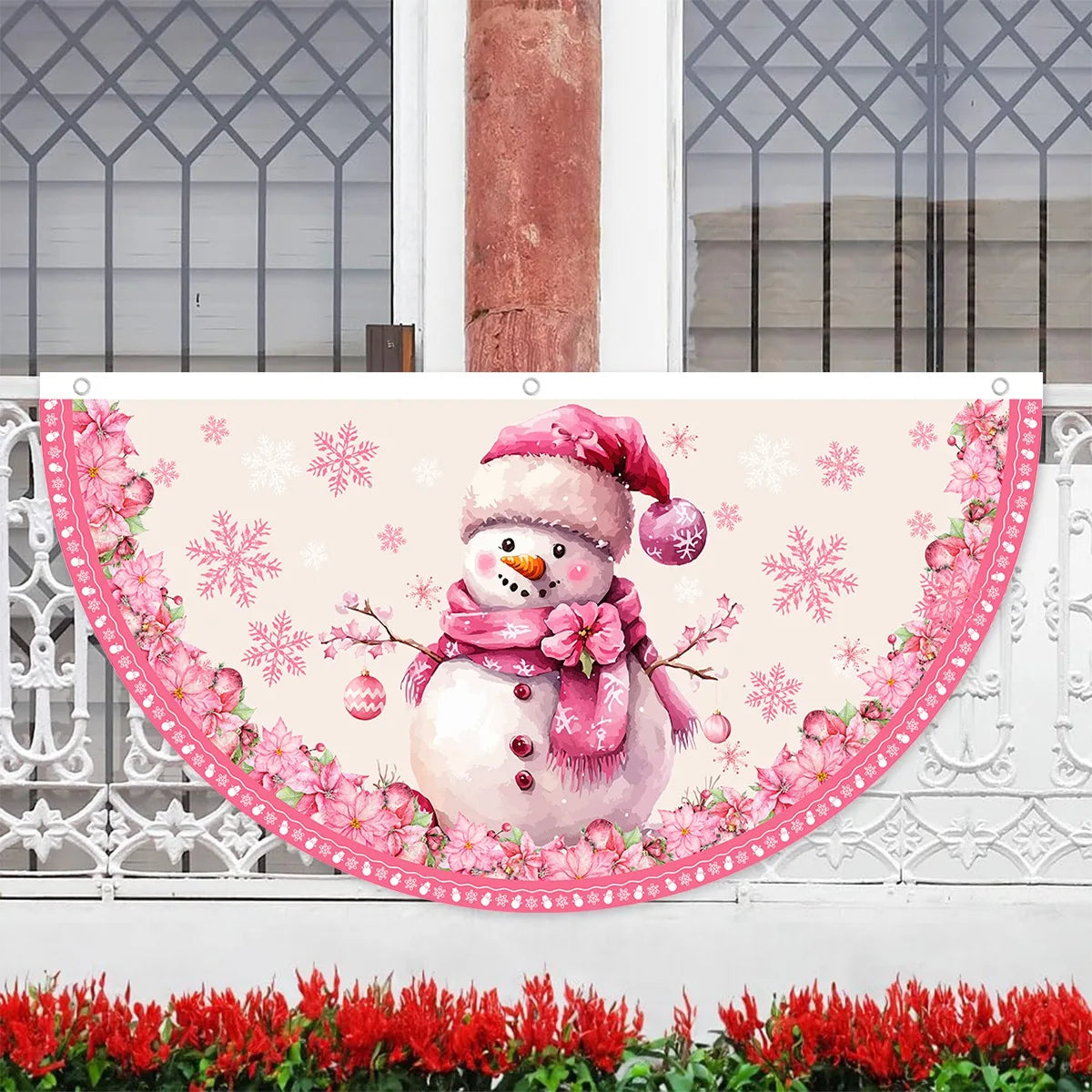 Christmas Outdoor Fan-shaped Flag Banner