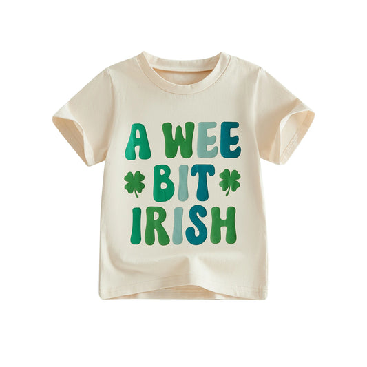 Irish Girl T-Shirts with Lucky Clover Print Short Sleeve Crew Neck