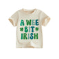 Irish Girl T-Shirts with Lucky Clover Print Short Sleeve Crew Neck
