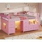 Low Loft Bed Twin Size with 7 Storage Drawers, Bookcase and LED Lights