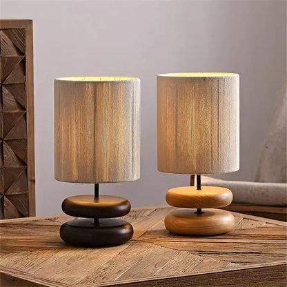 Solid Wood Table Lamp  Jute Rope Table Lamp