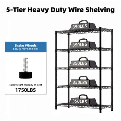 1750 lbs 5-Tier Steel Storage Shelving