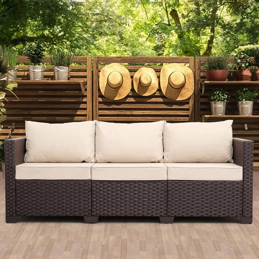 Patio Furniture 3-seat Sofa Wicker Outdoor Furniture