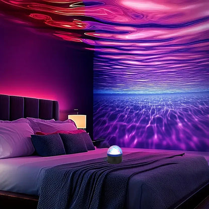Rotating water wave ambient lighting projector, multi-color selection