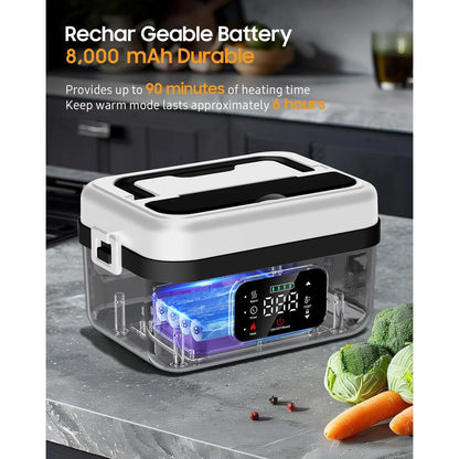 Rechargeable Timer Automatic Heating Lunch Box