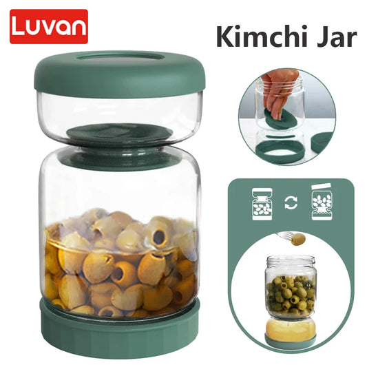 Glass Pickles Jar with Lids Strainer