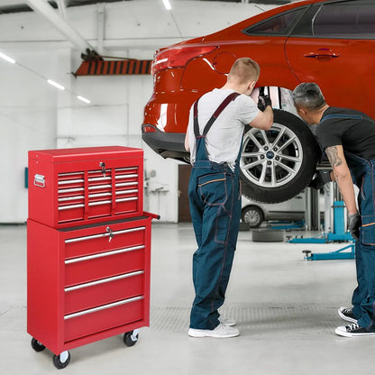 9-Drawer Rolling Tool Chest with Wheels & Lock & Key