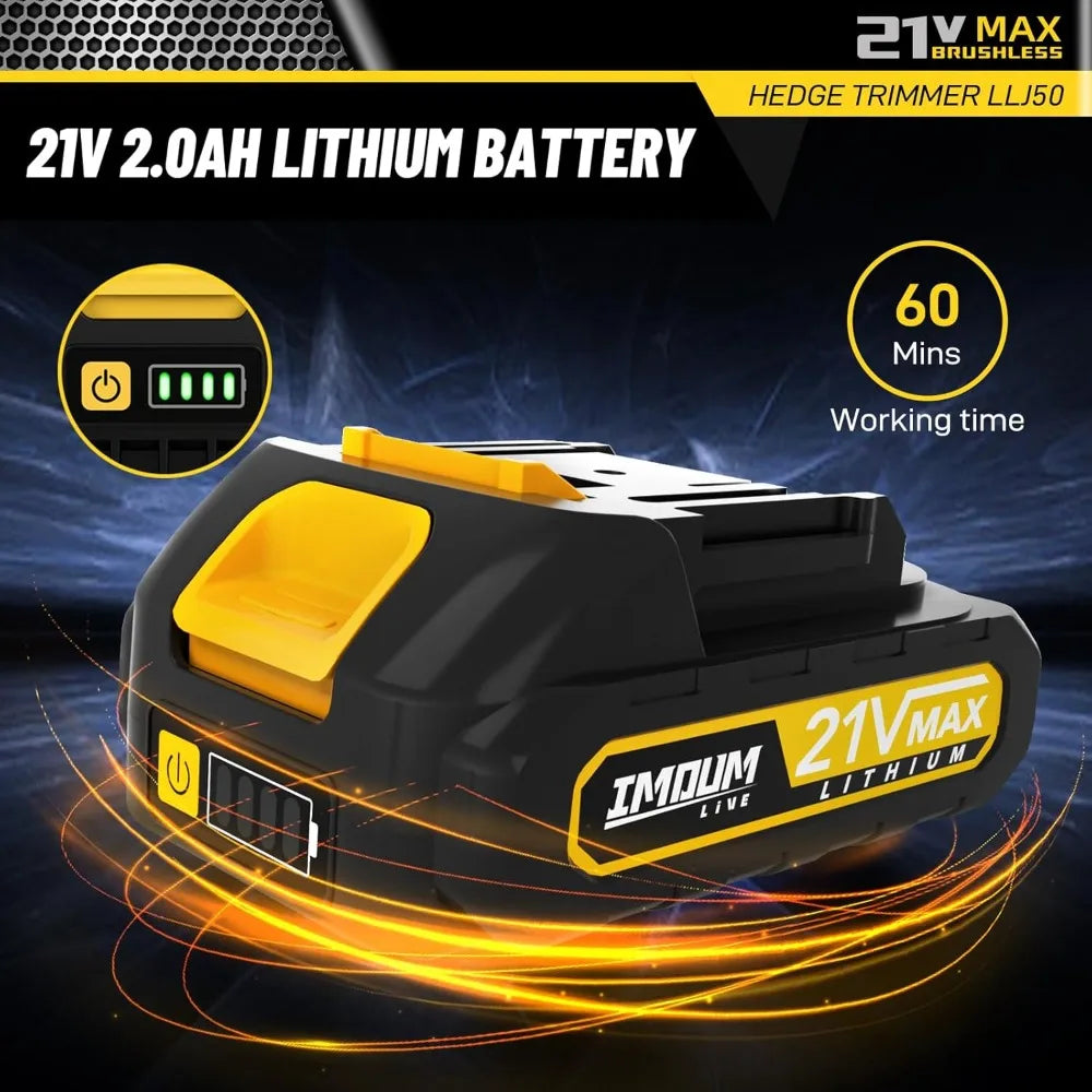 Cordless Hedge Trimmer with Battery and Charger, 22-Inch