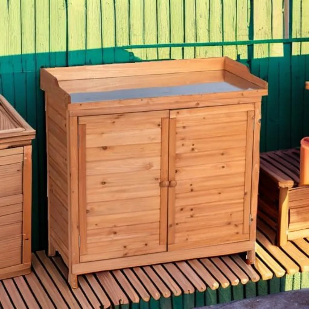 Outdoor Wooden Storage Cabinet  Waterproof