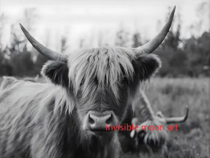 Scottish Highland Cow & Calf Canvas Art Print