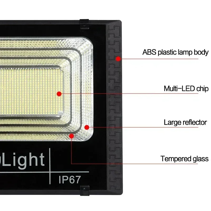 30W 1000mAh Solar Flood Lights Remote Control