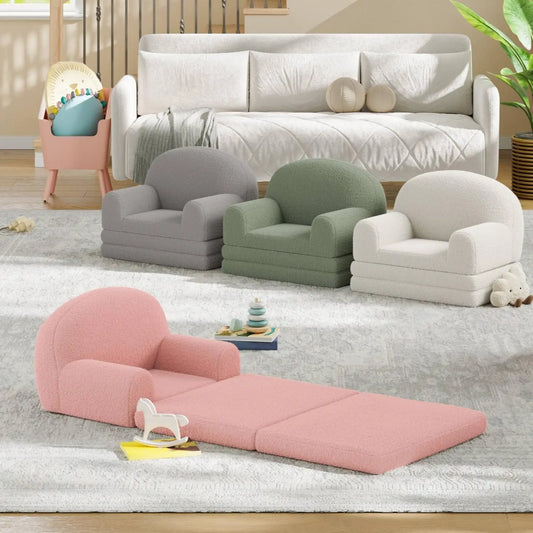 Kids Sofa Chair, 2-in-1 Convertible Toddler Couch Lounge