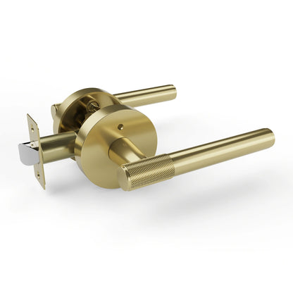 Privacy Door Handle Front Knurled Handle Lever Round Base