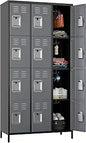 Metal Locker, 72" Employee Lockers with 15 Doors