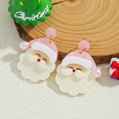 Acrylic Santa Drop Earrings