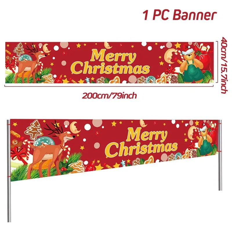 Christmas Outdoor Banner Merry Christmas Decorations