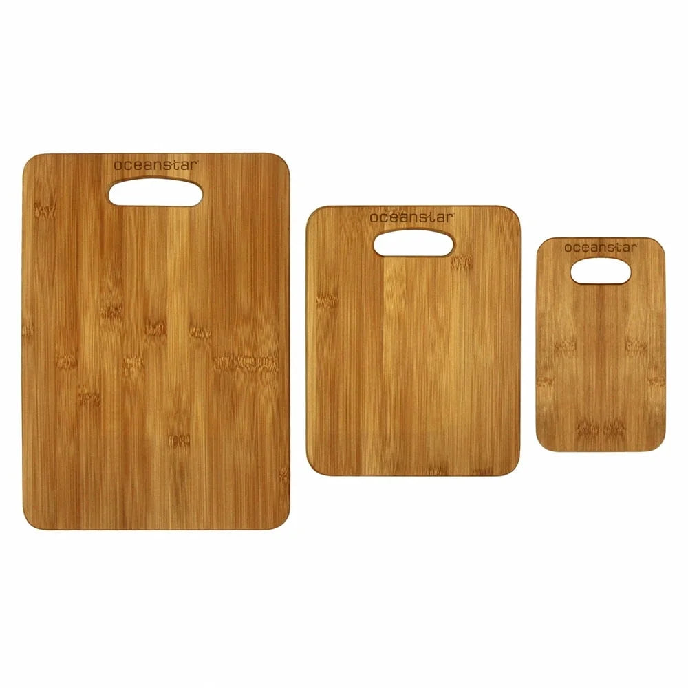 3 Piece Eco-Friendly Bamboo Cutting Board Set