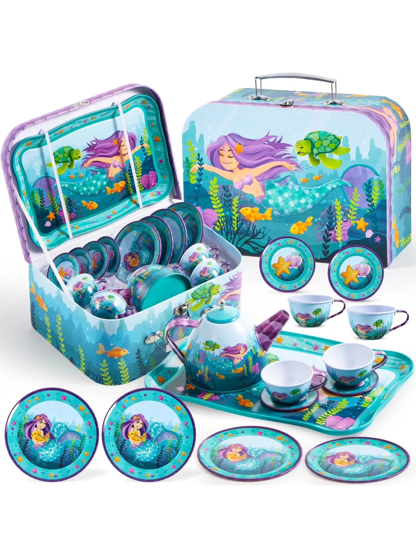 Tea Party Set Mermaid  Toddlers 2 3 4 5 6 Years Old