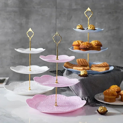 3 Tier Pastry Cupcake Fruit Plate Serving Dessert Holder